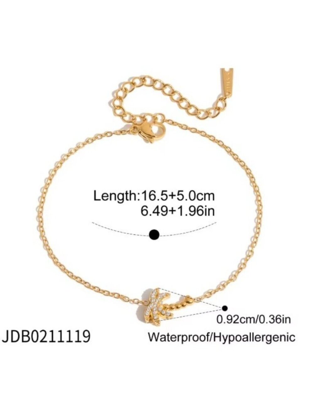 Palm Tree Ocean Charm Bracelet Anchor Fish Palm Gold Waterproof Gold Bracelet